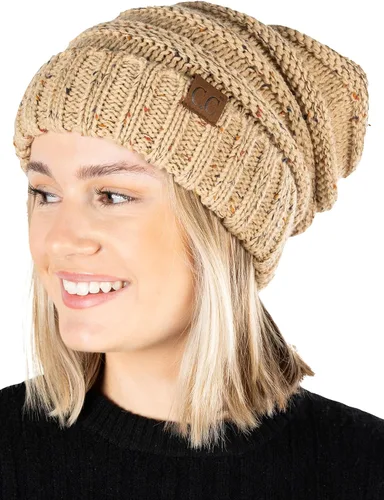 Vista 373 de Funky Junque Gorro de moda de punto trenzado de talla extragrande, grueso, abrigado, suave y holgado