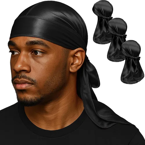 Vista 7 de Premium Durag Pack for Men, Silky Doo Rag for 360 540 720 Waves