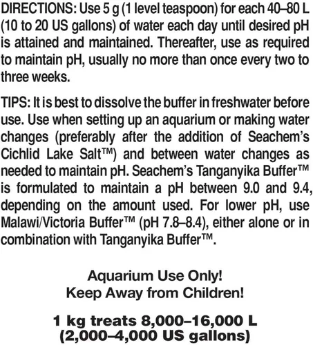 Vista 2 de Seachem Tanganica Buffer 1 Kilo