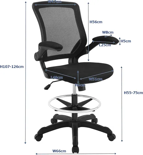 Vista 3 de Silla giratoria Modway Veer, Negro