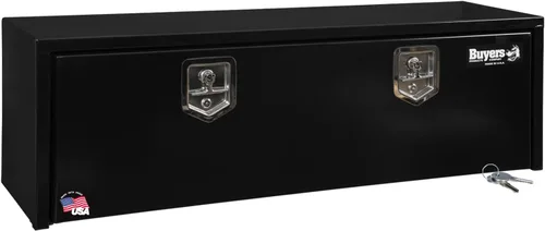 Vista 16 de Buyers Products 1703349 - Caja de acero negro para debajo de la carrocería con pestillo de mango en T, 14 x 12 x 18 pulgadas, caja de herramientas
