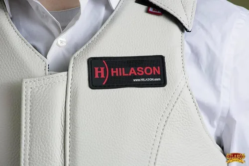 Vista 4 de HILASON Chaleco de seguridad para montar toros - Cuero protector marrón Chaleco de rodeo unisex para hombres y mujeres