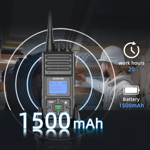 Vista 7 de SAMCOM Walkie Talkie Radio bidireccional de largo alcance de 5 vatios recargable con micrófono parlante, radios de 2 vías SAMCOM de alta resistencia