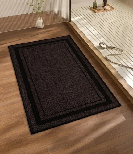 Vista 59 de chakme Juego de 2 alfombras de baño ultrafinas, absorbentes, antideslizantes, lavables a máquina, color beige oscuro, 17 x 24 pulgadas + tapete