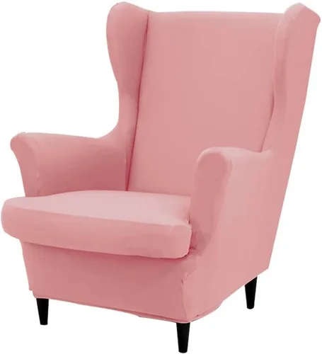 Vista 31 de Fundas para silla Wingback, 2 piezas, fundas elásticas para sillón de ala de color sólido con parte inferior elástica, protector de muebles