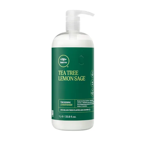 Vista 4 de Acondicionador Engrosador de Árbol de Té y Salvia de Limón, Construye Cuerpo + Aumenta Volumen, Para Cabello Fino