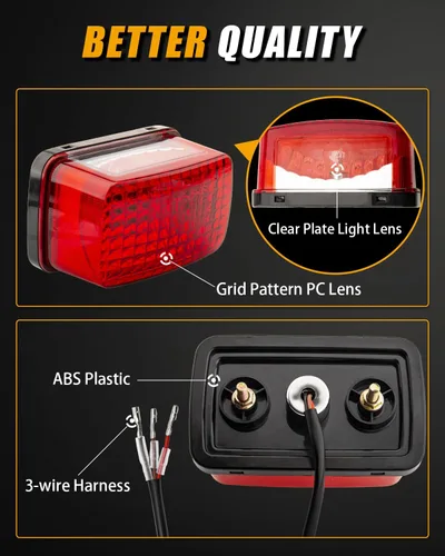 Vista 4 de Luz trasera de freno para cuatrimoto, luces de freno LED compatibles con Yamaha Grizzly Big Bear Bruin Kodiak Wolverine Rhino Viking 5KM-8472C-10-00