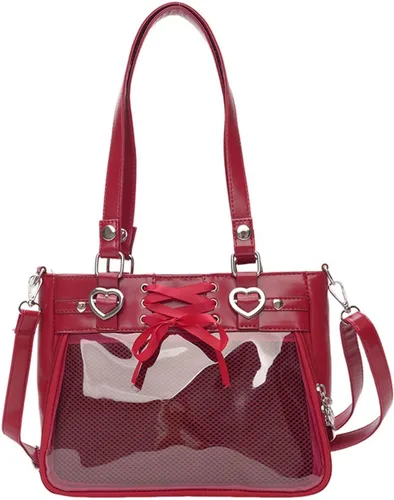 Vista 6 de Bolso versátil de gran capacidad para mujer, bolsa de exhibición de pin de cinta de seda de anime