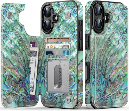 Vista 219 de LETO para iPhone 15 Pro Funda tipo cartera - Tapa tipo folio con patada - Diseños de moda - Tarjetero - Funda protectora para mujeres y niñas - 6.1