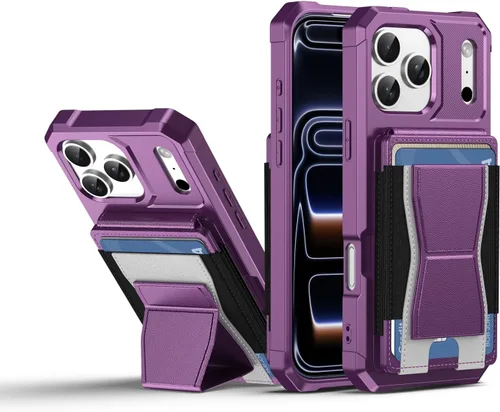 Vista 43 de Dteck Funda para iPhone 16 de 6.1 pulgadas 2024, funda de piel sintética con cierre de botón magnético, ranuras para tarjetas de crédito, función