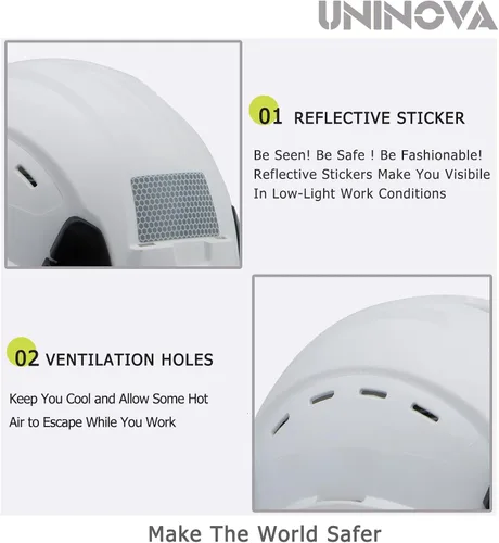 Vista 5 de Casco duro OSHA con visera ANSI Z89.1 aprobado ventilado casco de seguridad Cascos De Construcción