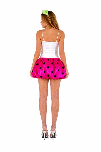Vista 2 de Disfraz Sexy de Fresa con Volantes para Mujer Multicolor