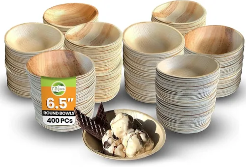 Vista 19 de Raj Unique Collection 7.5" Cuencos redondos de hoja de palma, mejores que cuencos de bambú y papel, desechables, compostables, biodegradables