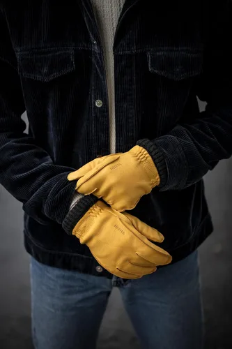 Vista 7 de Hestra mens Mens Leather Work Gloves Deerskin Primaloft Rib Winter Glove