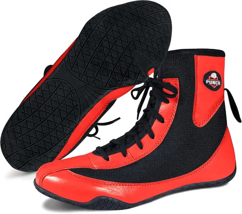 Vista 4 de Zapatos de boxeo profesionales para hombres y mujeres Zapatos de boxeo transpirables Zapatos de suela de goma antideslizante para campeones