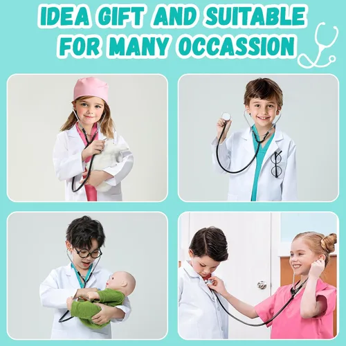 Vista 5 de FUNSENLY Disfraz de Doctor para Niños - Conjunto de Disfraces de 8 Piezas para Niños, Disfraces de Halloween para Niños Pequeños para Niñas y Niños
