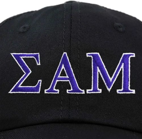 Vista 2 de DALIX Sigma Alpha Mu - Gorro de fraternidad bordado con letras griegas