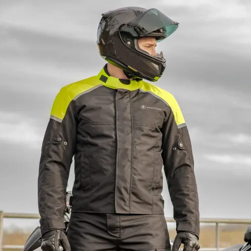 Vista 6 de Oxford - Spartan WP MS Men's Motorcycle Riding Jacket - Choose From Small - 3XL, Black or BlackFluorescent