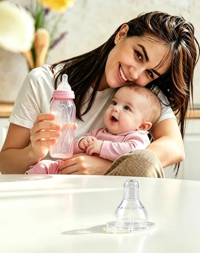 Vista 8 de Tetina de silicona para alimentación Evenflo, cuello estándar de plástico tintado clásico y botellas de vidrio clásicas, flujo lento, 3.3 ft+ Blanco
