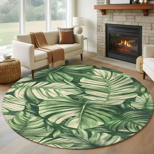 Vista 10 de 6x9 Area Rugs for Living Room, Tropical Leaves Non-Slip Area Rugs for Living Room Bedroom Entryway, Watercolor Retro Country Summer Leaf Washable