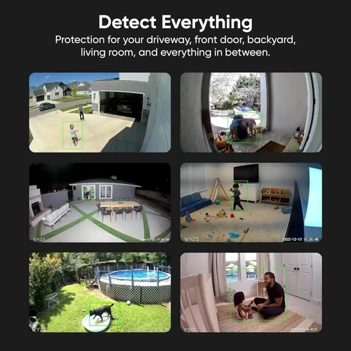 Vista 12 de WYZE Cam v3, Cámara de seguridad para el hogar 1080P HD WiFi con cable interior/exterior, monitor para mascotas/bebés, visión nocturna a
