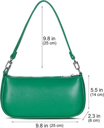 Vista 5 de NIUEIMEE ZHOU Bolso de hombro para mujer estilo retro de cuero vegano clásico con cierre de cremallera