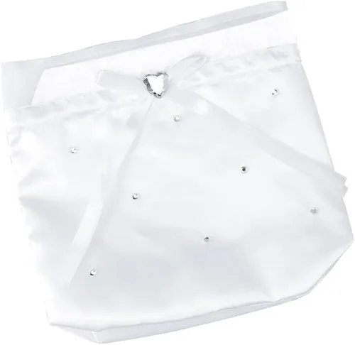 Vista 9 de BESTOYARD Bolso de mano de satén con decoración de flores de perlas, bolso de dama de honor con cordón para artículos esenciales del día de la boda