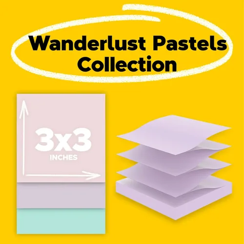 Vista 2 de Post-it Notas superadhesivas 100% recicladas, 4 x 6 pulgadas, Oasis, 8 blocs