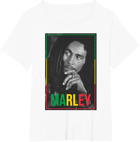 Vista 79 de Camiseta blanca oficial de Bob Marley Photo S Negro