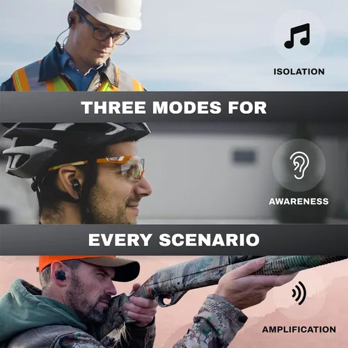 Vista 4 de Pro Ears Stealth Elite - Auriculares auditivos 3 en 1 con capacidad Bluetooth, amplificación de sonido y modos de compresión de sonido con sonido