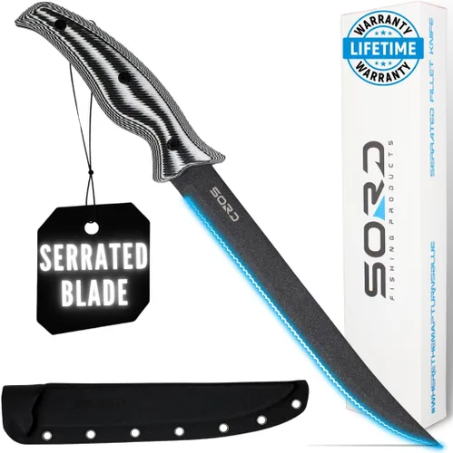 Vista 7 de SORD - Cuchillo de pesca – Cuchillo utilitario de 5 pulgadas para pesca y caza – Equipo de caza de hoja fija y equipo de pesca – Incluye funda Kydex