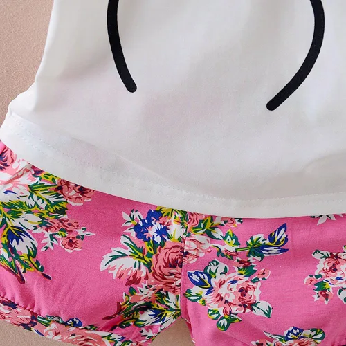 Vista 5 de MH-Lucky Conjuntos cortos de 2 piezas con camiseta pantalones cortos para bebé niña