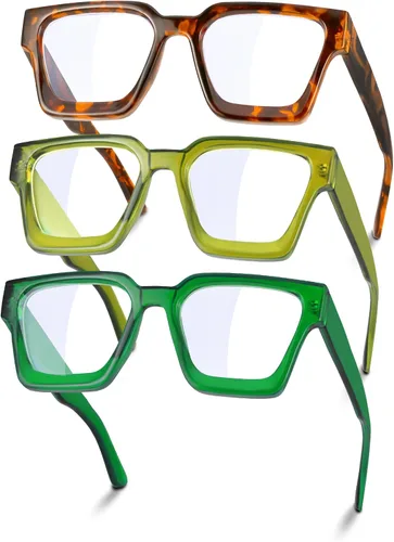 Vista 9 de YDAOWKN Gafas de bloqueo de luz azul de gran tamaño para mujer, marco rectangular, moda elegante, preppy antifatiga ocular