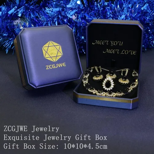 Vista 5 de ZCGJWE Fashion Jewelry Sets for Women GirlPlatinum PlatedGold PlatedRose Gold PlatedGun Black Plated Earrings Pendants Adjustable Rings Bracelets