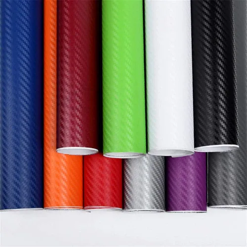 Vista 7 de Película de vinilo de fibra de carbono 3D de 50 pulgadas x 4 pulgadas, impermeable, para auto, color negro
