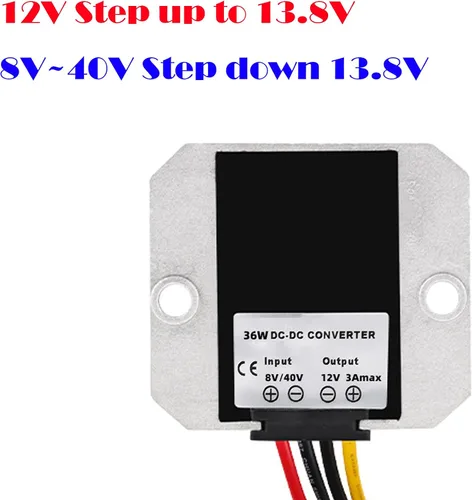 Vista 4 de Convertidor de voltaje DC 8V-40V a 12V 3A 36W, regulador de voltaje de convertidor de impulso, adaptador de potencia reductor de voltaje, módulo