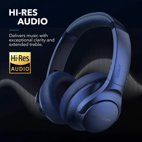 Vista 2 de Soundcore Anker Life Q20 Auriculares híbridos con cancelación activa de ruido (azul)