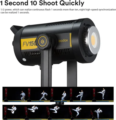 Vista 3 de Godox FV150 150W 2.4G inalámbrico 1/8000 HSS sincronización de alta velocidad LED luz compatible con cámaras Canon Nikon Sony Fuji Panasonic Olympus