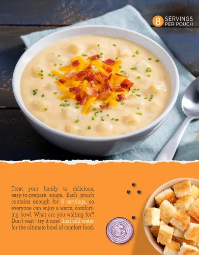 Vista 4 de READYWISE - Cocina simple, favoritos de sopa, paquete variado, 8 porciones por bolsa, mezcla de sopa, tamaño familiar, MRE, alimentos liofilizados