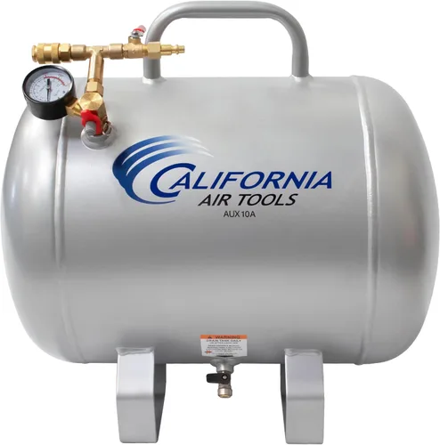 Vista 2 de California Air Tools CAT-AUX10A Tanque de aire de aluminio portátil ligero, 10 galones, color plateado