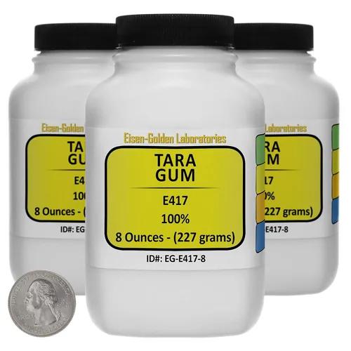Vista 9 de Tara Gum [E417] 100% USP polvo de grado alimenticio 1 oz en una botella