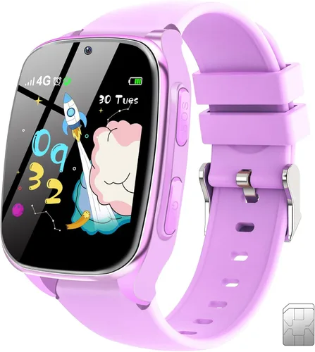Vista 8 de 4G - Reloj inteligente para niños, reloj inteligente para niños y niñas de 4 a 12 años con llamadas, SOS, controles parentales, juegos, cámara
