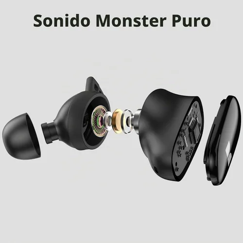 Vista 2 de Monster N-Lite 206 - Auriculares inalámbricos Bluetooth de 5.4 pulgadas, auriculares Bluetooth con micrófono integrado, control táctil, ajuste
