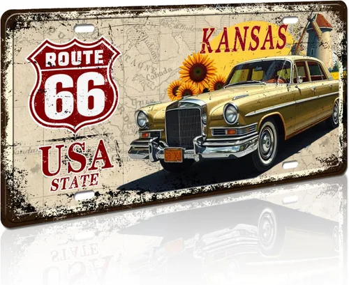 Vista 10 de Texas Route 66 - Letrero decorativo para placa de matrícula vintage de Estados Unidos, 12 x 6 pulgadas