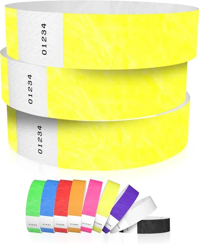 Vista 13 de 600 Pulseras Tyvek Negras WristCo para Eventos - Pulseras de Papel Cómodas Resistentes a Desgarros Brazaletes de Identificación para Muñeca