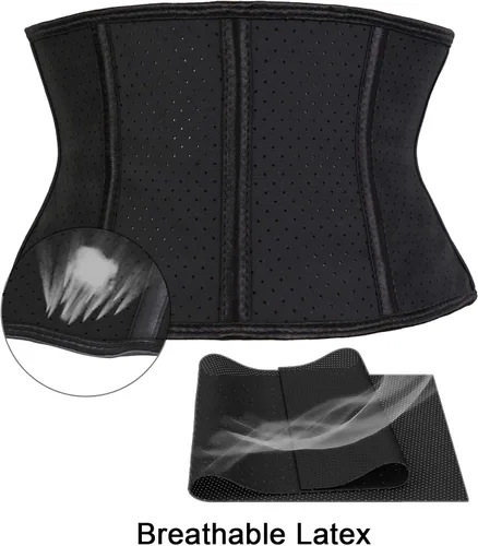 Vista 4 de Atbuty Super Short Torso Waist Trainers Cincher Corset Tummy Shaper Slimming Latex Girdle