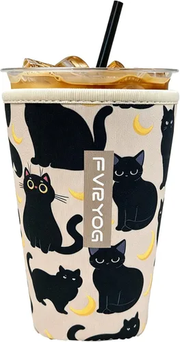 Vista 133 de Reusable Insulated Neoprene Iced Coffee Sleeves for Iced Coffee Cups, Coffee Coolies sleeves for Iced & Hot Drinks