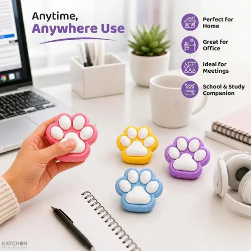 Vista 3 de KatchOn Cat Paw Squishy Toys Pack of 12, Slow Rising Squeeze Sensory Toys