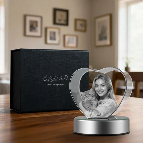 Vista 9 de Foto de cristal para perros y gatos, regalos conmemorativos personalizados con tu propia foto para amantes de las mascotas, imagen grabada