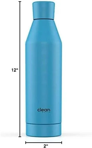 Vista 9 de THE CLEAN HYDRATION Co. Botella de agua aislada con infusor de frutas, botella inferior extraíble de acero inoxidable, aislada al vacío de doble